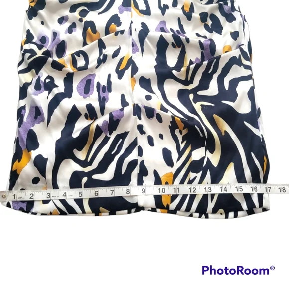 Cache Animal Leopard Zebra print ruched Silk Bodycon Cap sleeve Mini dress In 12 - Picture 7 of 13